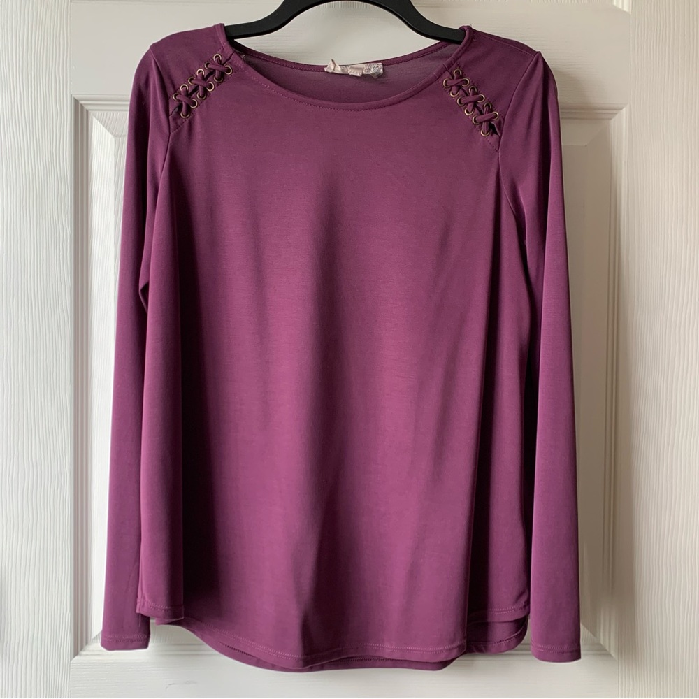 Pink Republic purple long sleeve top size large
